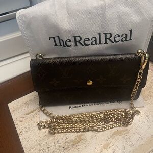 Louis Vuitton Brown Crossbody Bag with Gold Chain